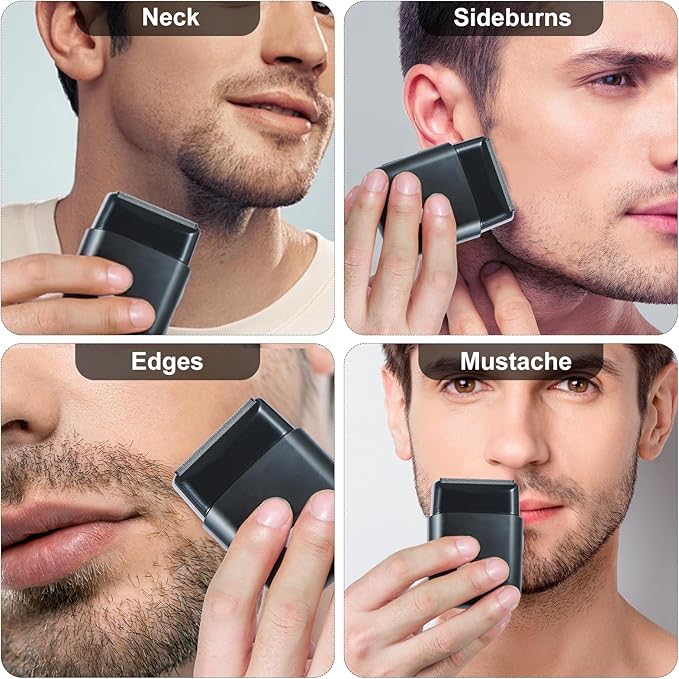 Men's 2-in-1 Rechargeable Foil Shaver & Hair Clipper, Beard & Sideburn Grooming Trimmer, 3 Floating Blades Electric Razor, 7200RPM High-Speed Motor, IPX7 Waterproof, Travel-Friendly