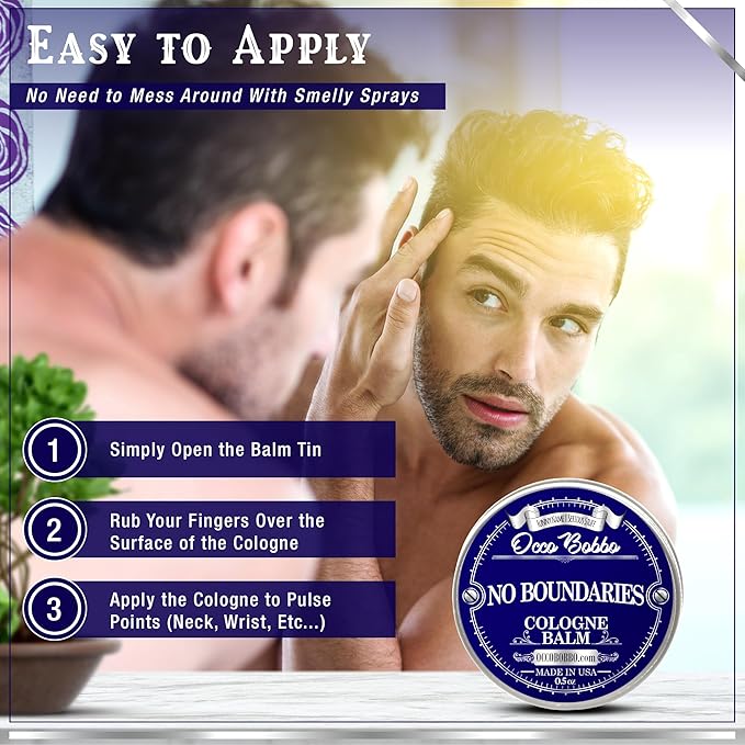 Handy Hound Occo Bobbo No Boundaries Solid Cologne - Classic and Clean Scent that Combines Woody-Fresh Musk Cedar and Citrus Notes - Made In The USA - All-Natural Ingredients - .5 oz