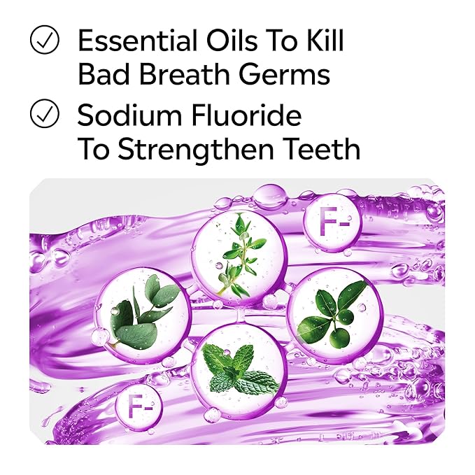 Listerine Total Care Anticavity Fluoride Mouthwash, 6 Benefits in 1 Oral Rinse Helps Kill 99.9% of Bad Breath Germs, Prevents Cavities, Strengthens Enamel, ADA-Accepted, Fresh Mint, 250 mL (Pack of 2)