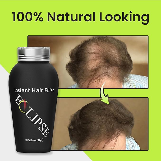 ECLIPSE Hair Fibers Dark Blonde for Thinning Hair for Women & Men to Conceal Hair Loss in 15 Seconds - 100% Undetectable Hair Building Fibers, 30g