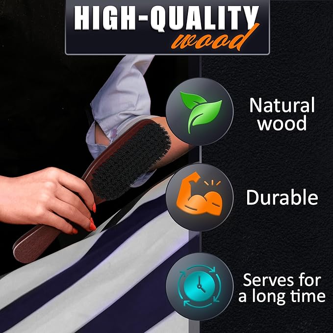 Mens Beard Brush with Handle – Soft Boar Bristle Beard Brush for Men, 9" Wooden Design for Beards, Mustaches & Slick Back Hair – Comfortable Grip, Styling Control, for Daily Grooming & Barbershop Use