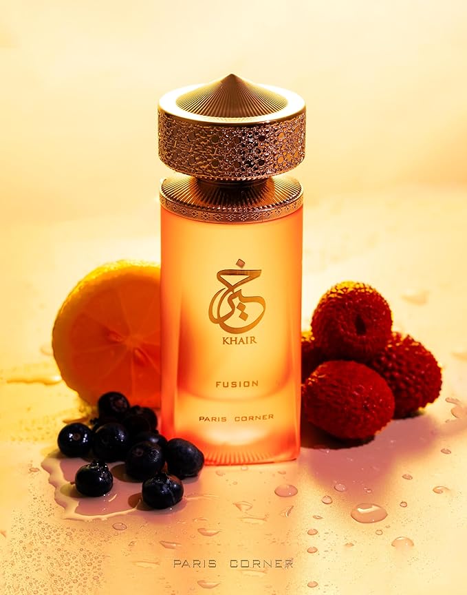 Paris Corner | Khair Fusion Lychee Perfume 3.4 Fl Oz | A Lychee Perfume Blending Fruity Notes of Lychee, Blackcurrant, and Red Apple with Floral Elegance for an Enchanting Aroma