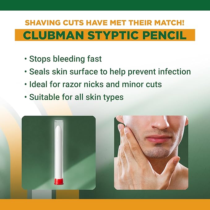 Clubman Pinaud Travel Size Styptic Pencil, Quick Nick & Cut Healing for Shaving, 0.33 Oz (Pack of 6)
