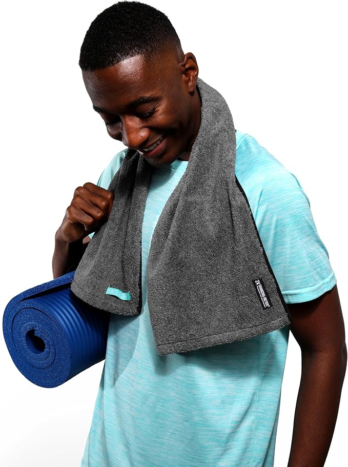 FACESOFT 2X Pro Infused Charcoal Detox Sweat Towel - Double Activated Charcoal for Deeper Detox - Absorbent Exercise Towel for Gym and Sports - Beauty - 1 Pc