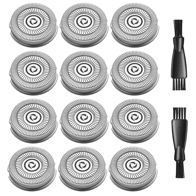 12 Pack Electric Razor Replacement Blades Compatible with rategist Electric Shaver Blades rategist Replacement Blades for rategist Electric Shaver WD-787, 2 Cleaning Brush