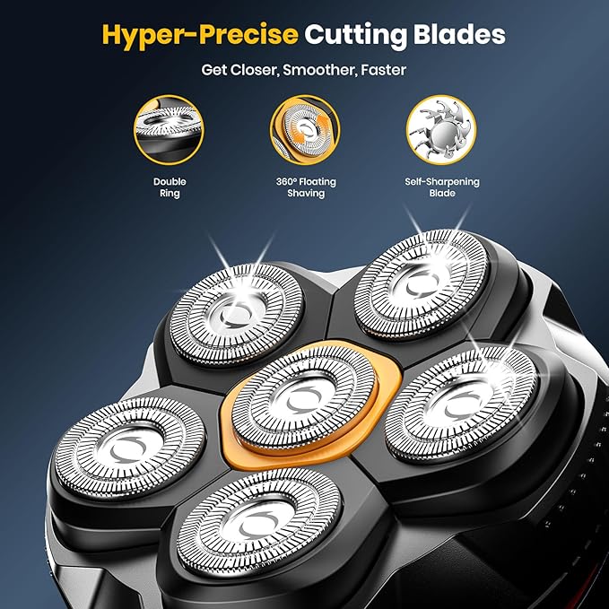 Head Shavers for Bald Men, 2026 Upgraded Magnetic Head Shaver, IPX7 Waterproof Wet/Dry Head Shavers for Men, 2-Speed Mens Head Shaver Bald, Model 372