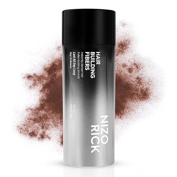 Hair Thickening Fibers for Thinning Hairline - 28g Fill In Fine or Thinning Hair - Instantly Thicker Looking - Waterproof Root Touch Up Hair Color Powder for Men & Women (Medium Brown)