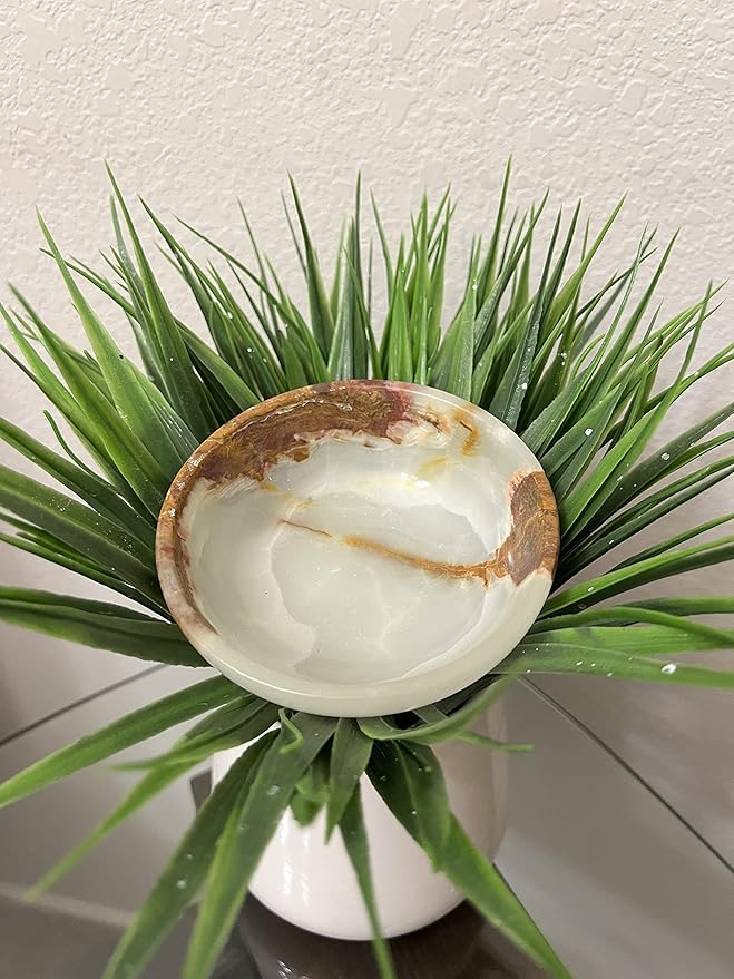 Green Onyx Handmade Marble Barber Supplies Hand Carved Natural Stone Bowl, Smudge Bowl, Stone Bowl Bowl Shaving Bowl - Perfect for kitchen soap, candy, shaving foam