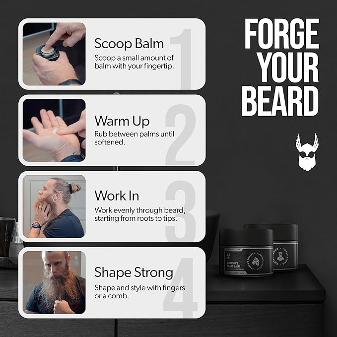 The Beard Struggle Warrior’s Beard Balm - Silver Collection, Alfheim's Forests - Non-Greasy Low-Hold Formula, Luxurious Cologne-Grade Fragrances 100% Natural and Plant-Based Ingredients - 50g