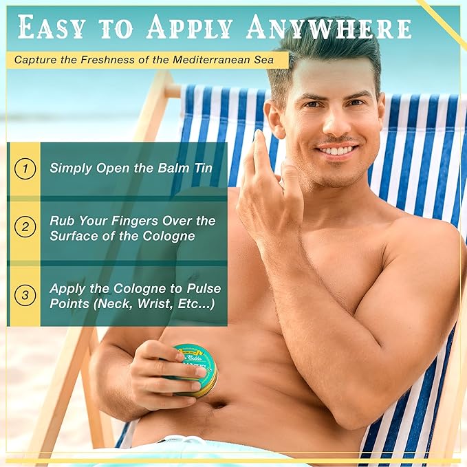 Handy Hound Occo Bobbo - Oceanus Solid Cologne Men - Made In the USA - A Clean Masculine Scent - All Natural Ingredients - .5 oz