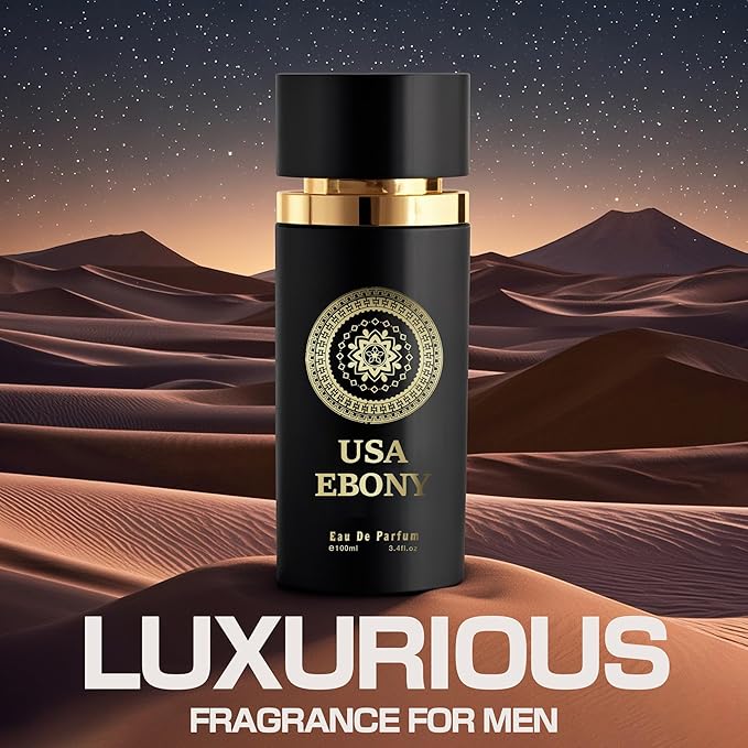 USA EBONY Cologne for Men/Eau de Parfum Natural Spray 3.4 Fl Oz Perfume for Men Suitable for All Skin Type Fragrance Daily Used
