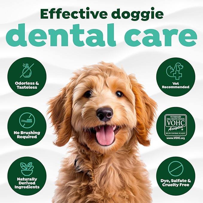 TropiClean Fresh Breath Water Additive for Dogs | Dog Breath Freshener & Teeth Cleaning Solution | No Toothpaste or Toothbrush Required | 8 oz