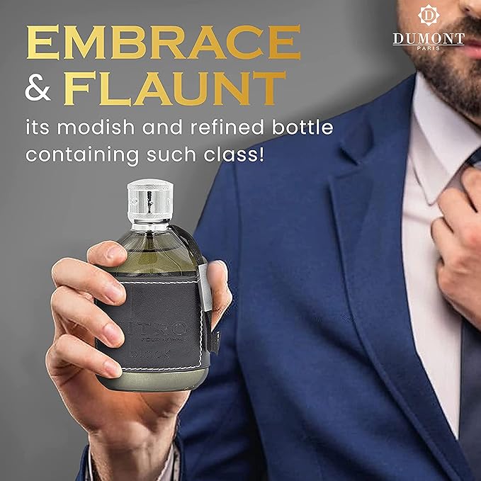 Dumont Nitro Black Eau De Parfum - Mysterious Fruit & Woody Scent - 3.4 Fl Oz