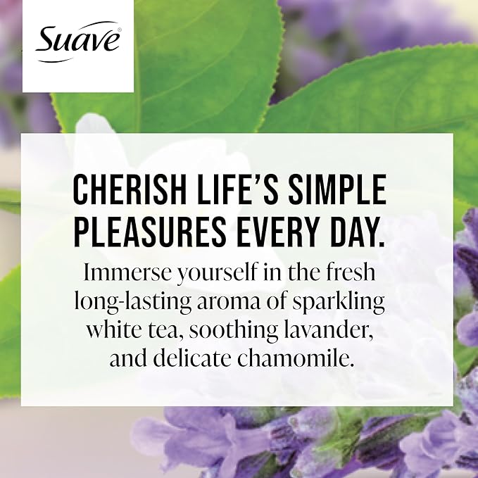 Suave Body Wash Variety 2-Pack, Ocean Breeze + White Tea & Lavender – Gentle Body Washes with Fresh Blend Oil Essence, 18 Oz Ea
