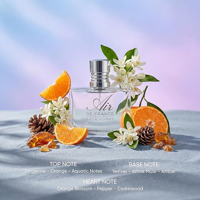 Charrier Parfums ‘Air de France pour Homme‘ Eau de Toilette Spray for Men - 50ML 1.7 Fl. Oz - Made in Provence, France
