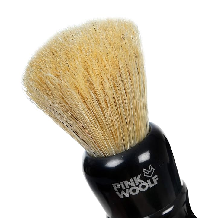 Boar Shaving Brush– 25mm Knot, Premium Boar Bristles & Gloss Black Resin Handle, Traditional Wet Shave Brush for Face Exfoliation, Luxury Lather, Gift Ready
