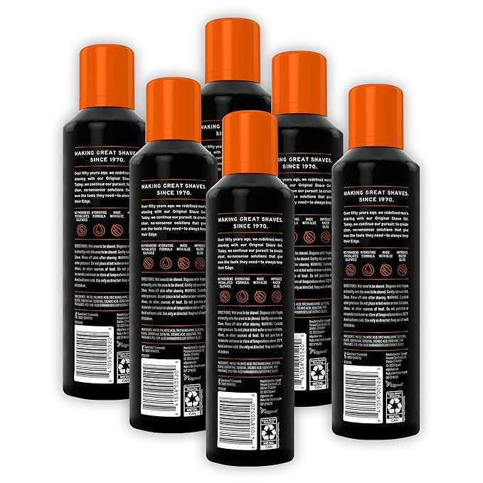 Edge Shaving Gel for Men, Sensitive Skin with Aloe, (6 Pack) - Shave Gel For Men That Moisturizes, Protects and Soothes To Help Reduce Skin Irritation