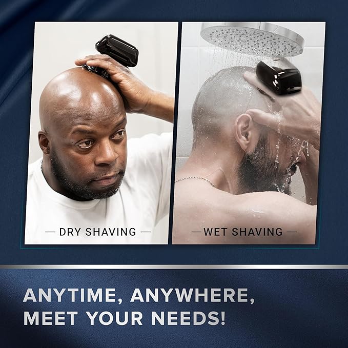 Electric Head Shaver for Bald Men: Waterproof Cordless Electric Razor for Bald Head & Hair Shaving - Close Shave, Skin-Friendly, 360° Full Coverage & Effortless Control, Easy to Clean, Wet & Dry Use
