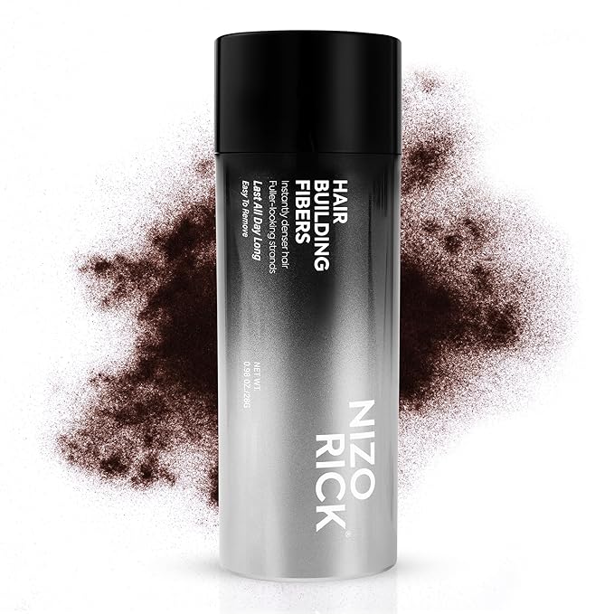 Hair Thickening Fibers for Thinning Hairline - 28g Fill In Fine or Thinning Hair - Instantly Thicker Looking - Waterproof Root Touch Up Hair Color Powder for Men & Women (Dark Brown)