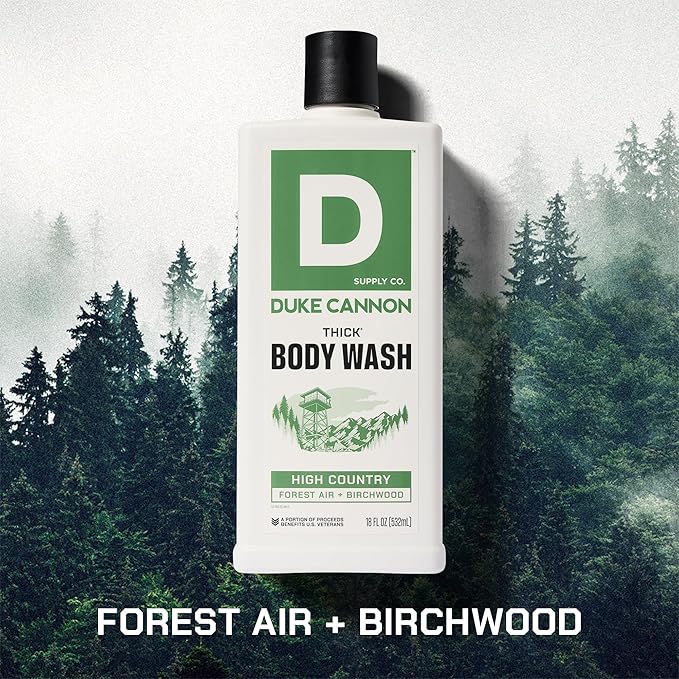 Duke Cannon Supply Co. Thick High-Viscosity Body Wash for Men High Country - Premium Ingredients, Plant-Based Thickeners, Superior Lather, Natural Exfoliate, 17.5 Fl Oz (3 Pack)