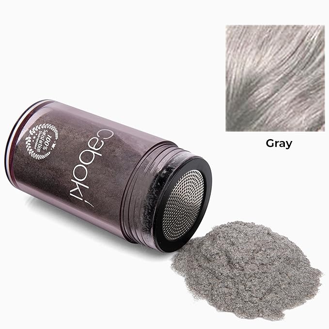 Caboki Hair Fibers for Thinning Hair – Natural Plant-Based Hair Powder for Men & Women – Instantly Thicker Fuller Looking Hair – Wind & Sweat Resistant – 30g, 90-Day Supply, Gray