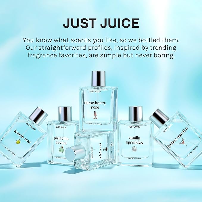 Just Juice Lemon Zest - Mini Travel Perfume - Lemon, Grapefruit, Mandarin - Fruity Floral Perfume for Women and Men - 0.3 oz