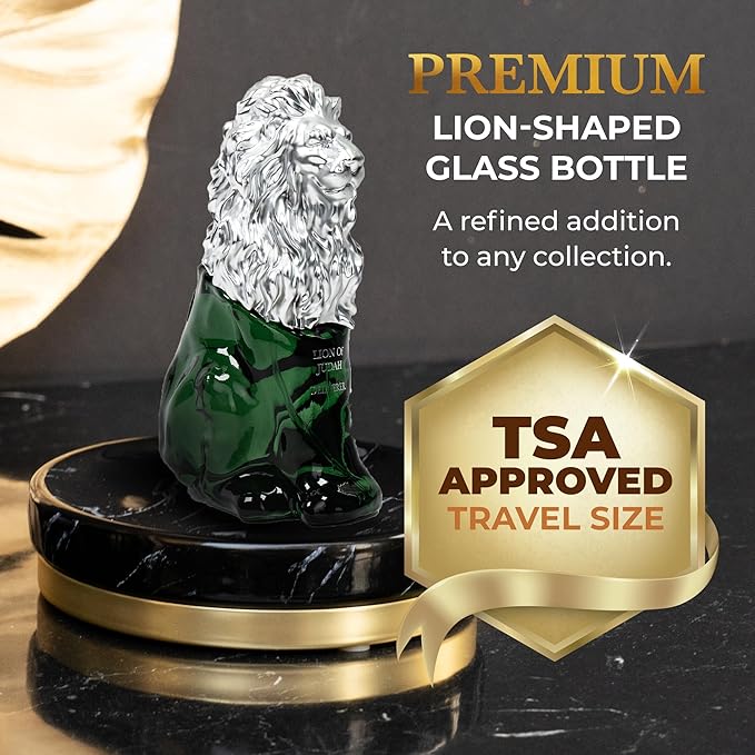 LION OF JUDAH Deliverer - Long-Lasting EDP Fragrance Comes in Elegant Lion-Shaped Glass Bottle - Men's Cologne with Italian Bergamot & Patchouli Notes (90ml)