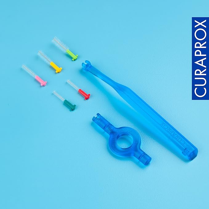 Curaprox Interdental Brush Set CPS Prime Start – Mixed Pack with 5 Brush Sizes & 2 Holders | for Comprehensive Interdental Cleaning | Swiss Made