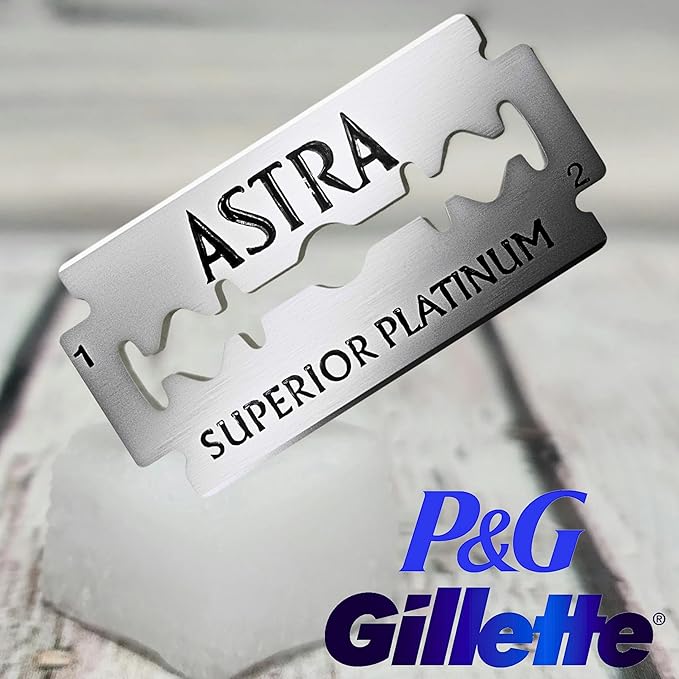 Astra Platinum Double Edge Safety Razor Blades, 50 Blades (10 x 5)