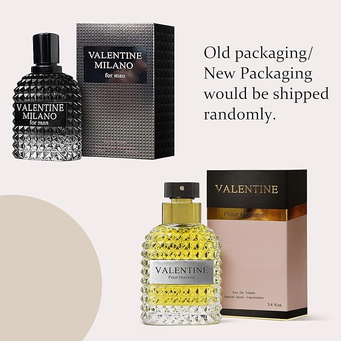 Perfume for Men Valentine Milano Eau de Toilette Natural Spray Men Cologne Masculine Scent 3.4 Fl Oz/100ML 3Pack