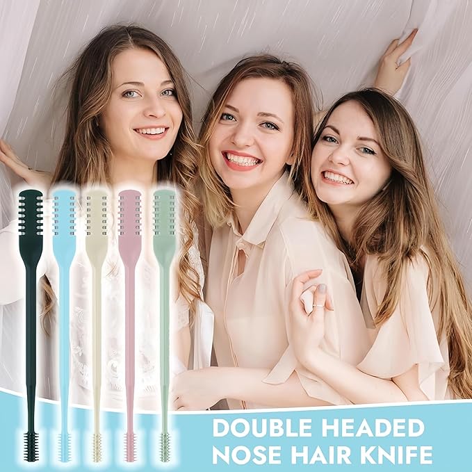 Nose Hair Trimmer 5 Pcs 2-in-1,2025 New Double Sided Nose Trimmer.Portable 360° Rotating Manual Nasal Hair Cutter for Men and Women, Manual Hair Remover for Home Travel Essentials