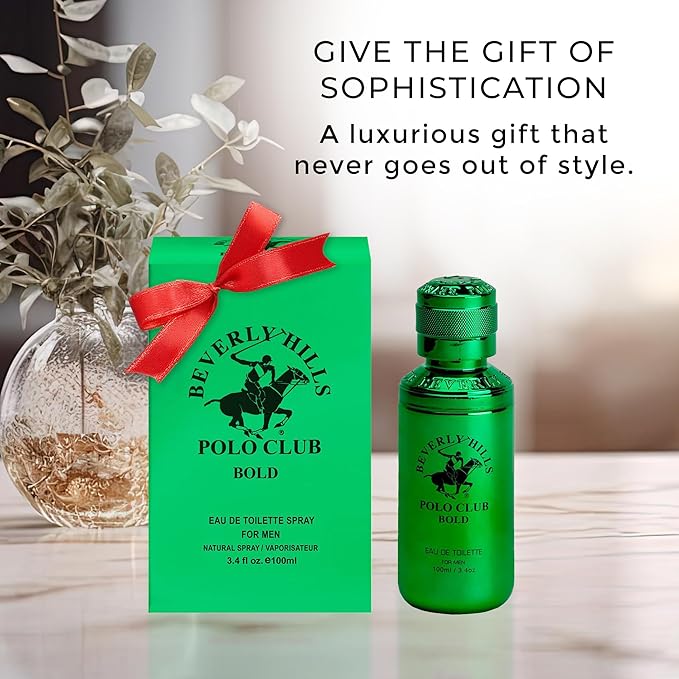 Beverly Hills Polo Club Bold Eau de Toilette Bonus Pack for Men | 3.4 Fl Oz Spray + 1.7 Oz & 0.5 Oz | Long-Lasting, Sophisticated Fresh Spicy Woody Fragrance | Signature Scent for Confidence