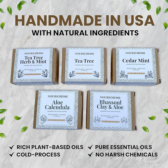 Unscented Aloe Calendula Soap Bar for Men, Women | Cold Process Handmade Soap for Face, Body | Soothing & Hydrating | Natural and Organic Ingredients