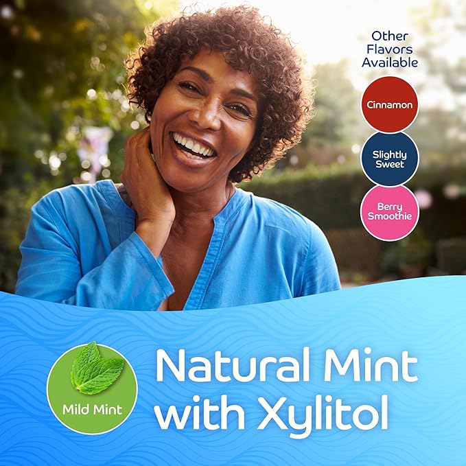 Oracoat XyliMelts for Dry Mouth Night Time or Day - Moisturizing Dry Mouth Adhering Discs, Sugar Free with Xylitol, 40 Count - Pack of 3, Mild Mint Flavor, 8-Hour Relief
