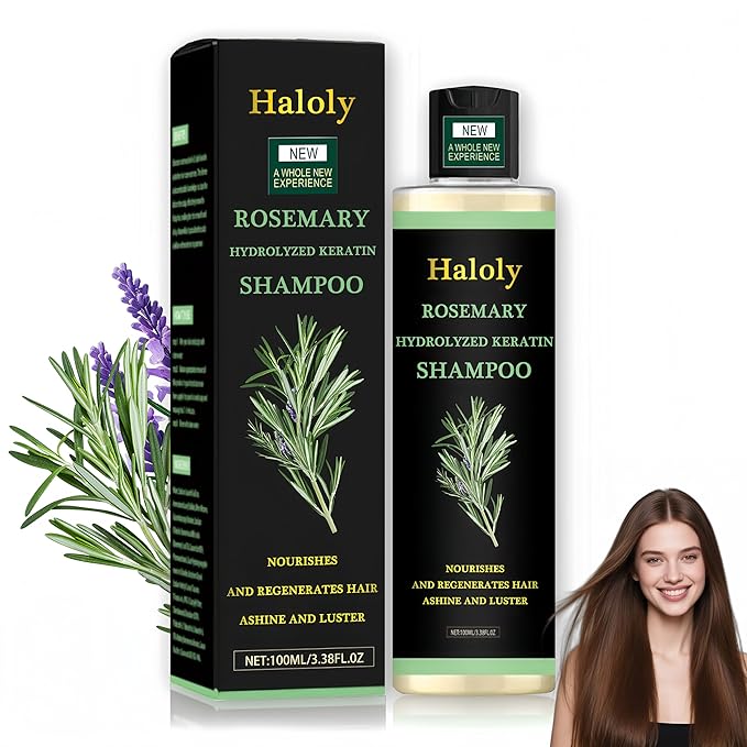 Organic Rosemary Hair Growth Shampoo, Hydrolyzed Keratin and natural extract of rosemary,Nourishes and Regenerates Hair for Thinning Hair & Hair Loss for Women and Men (Pack of 1)