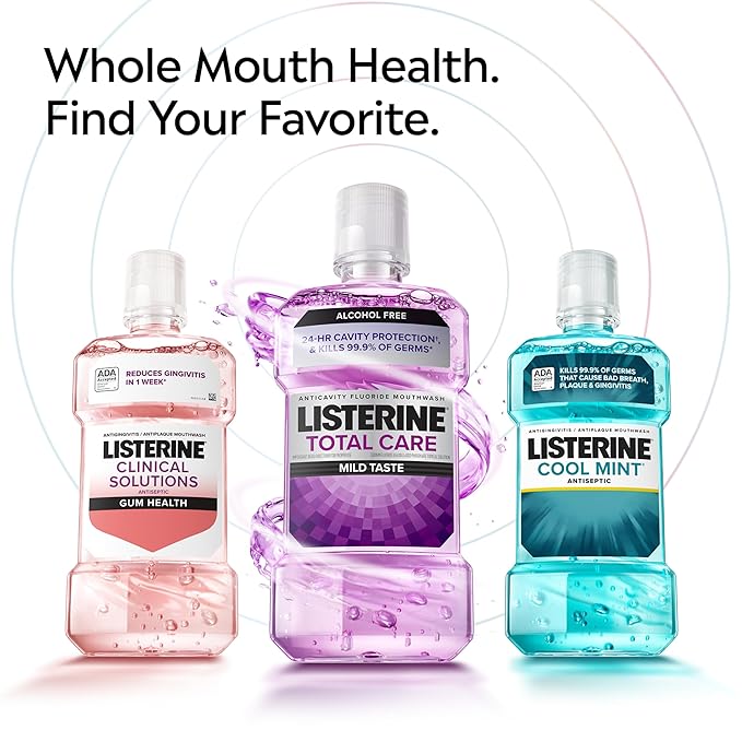 Listerine Freshburst Antiseptic Mouthwash for Bad Breath, Kills 99% of Germs That Cause Bad Breath & Fight Plaque & Gingivitis, ADA Accepted Mouthwash, Spearmint, 500 mL