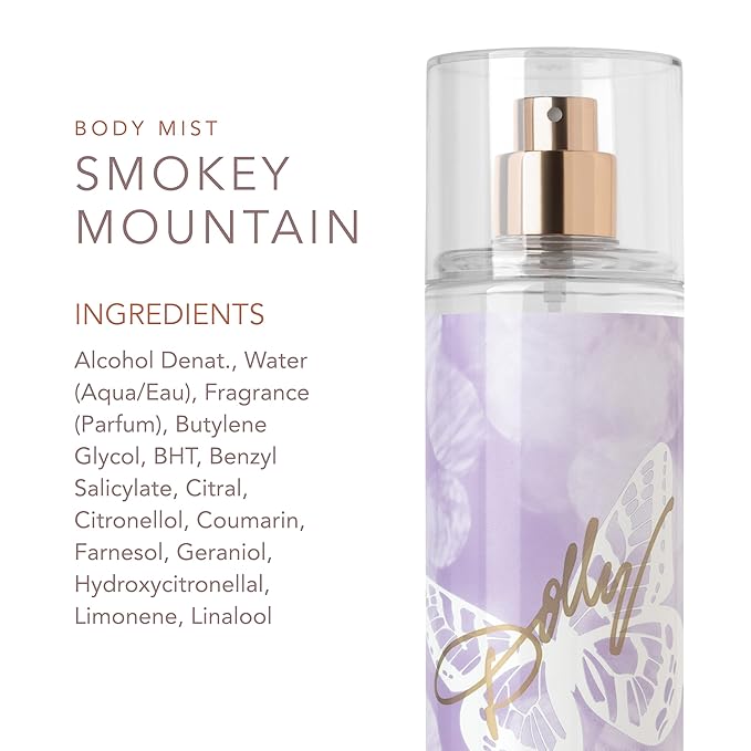 Dolly Parton Smoky Mountain Body Mist by Scent Beauty - Perfume for Women - Fruity, Floral and Feminine Fragrance with Notes of Tiger Orchid, Warm Tonka and Cashmere Woods - 8.0 Fl Oz