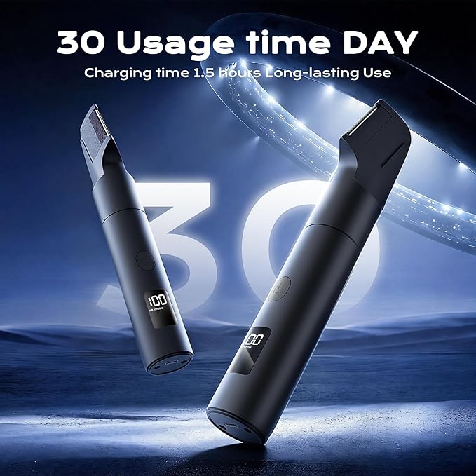 NUBACK Pubic Hair Trimmer for Men, Waterproof Men Grooming Kit with LED Display, Electric Body Hair Trimmer for Men, No-Nick Groin & Ball Shaver with Adjustable Guide Comb, USB Rechargeable