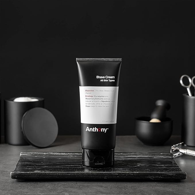 Anthony Shaving Cream Mens Sensitive Skin 6 Fl Oz and Anthony Mens Soap Bar Exfoliating Soap 5 Oz