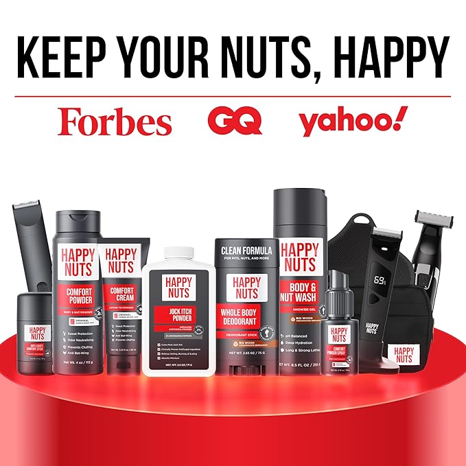Happy Nuts Comfort Cream Deodorant For Men: Anti-Chafing Sweat Defense, Odor Control, Aluminum-Free Mens Deodorant & Hygiene Products for Men's Private Parts 3.4 Fl Oz (1 Pack), Morning Driftwood