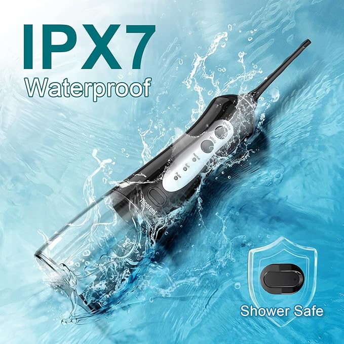 Cordless Water Flosser for Teeth & Gums – Nicefeel 300ml Portable Oral Irrigator, 3 Modes, Fast Charge, IPX7 Waterproof – Home & Travel Dental Care, Tonsil Stones Cleaner