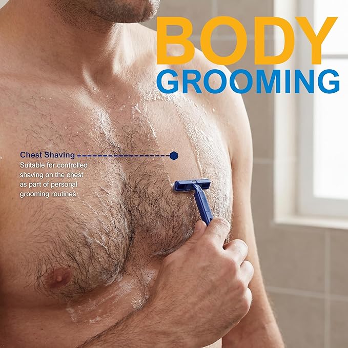 MED PRIDE Medical Razor, Double Edge Shaver (Medpride Disposable Razors | 50-Pack| Twin Blades & Easy Grip For Max Control & Smoothness| Unisex, Smooth & Comfortable Shaving Care for Men & Women)