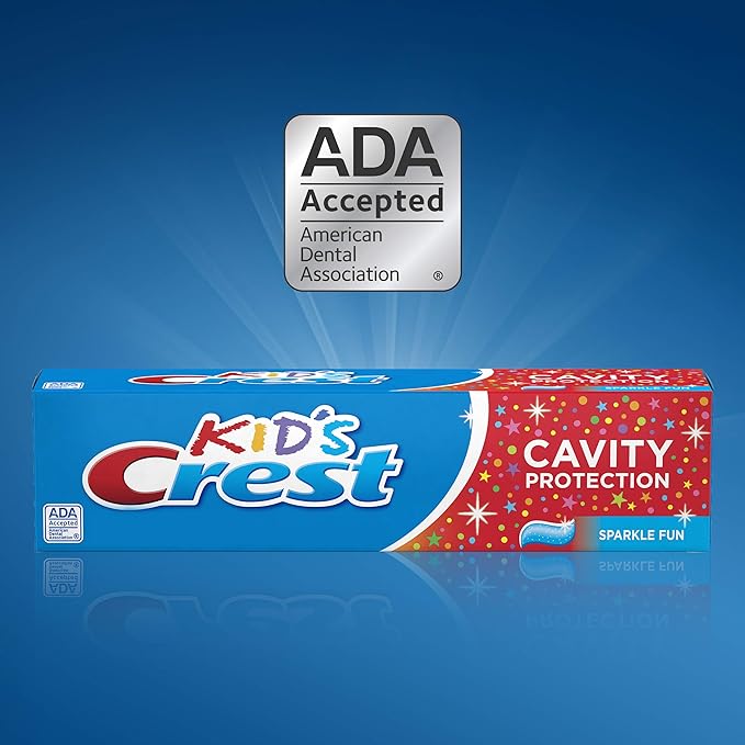 Crest Kid's Cavity Protection Toothpaste, Crest Kids Toothpaste, For Children And Toddlers 2+, Sparkle Fun, 4.6 Oz (Pack of 3), Toothpaste For Kids, Packaging may vary