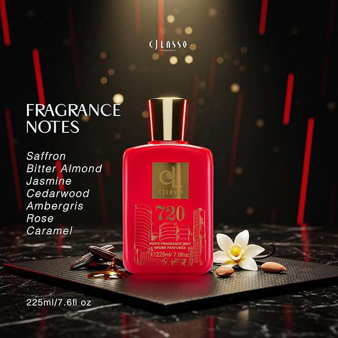 720 Fragrance Spray, (7.6 fl oz), Long-Lasting Floral & Amber Scent for Men & Women, Notes of Saffron, Jasmine & Ambergris, Day to Night Luxury Fragrance, Vegan & Cruelty-Free