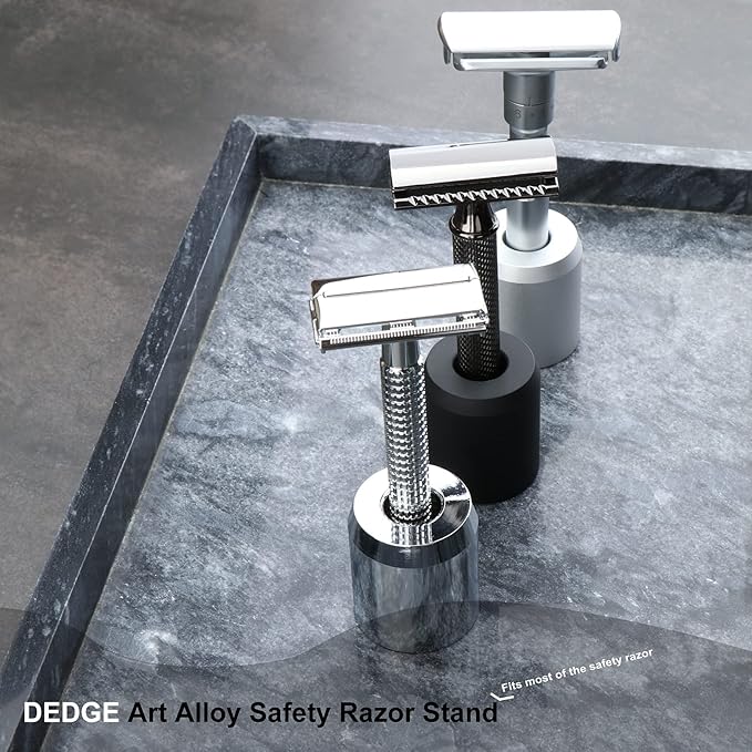 DEDGE Safety Razor Alloy Stand-Razor Holder Stand-Double Edge Safety Razor Stand-Shaver Holder For Bathroom Accessory-Opening dimension is 1.7cm/0.67"
