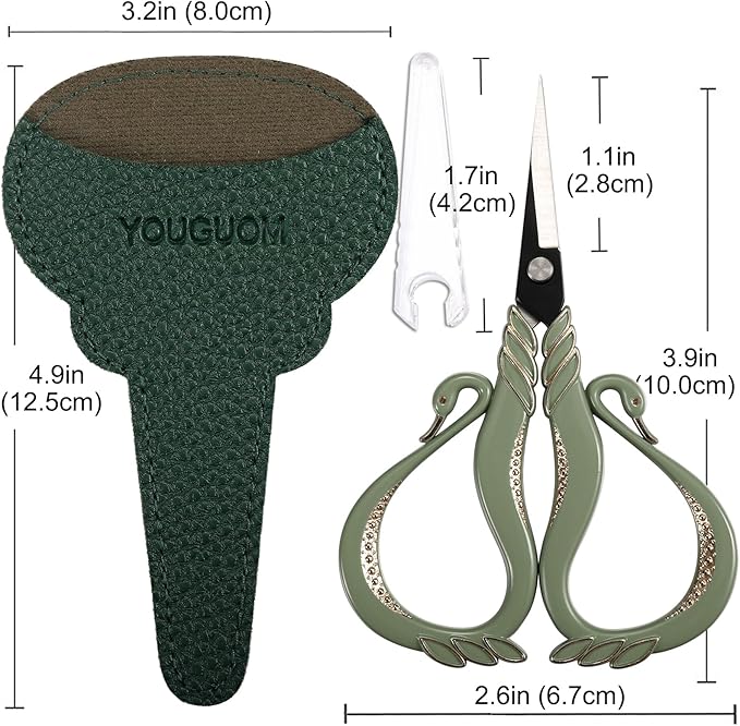 Sewing Scissors Sharp Detail Scissors with Cover for Craft Embroidery Precision Cutting, Little Needlework Shears, Small Threading Snips All Purpose