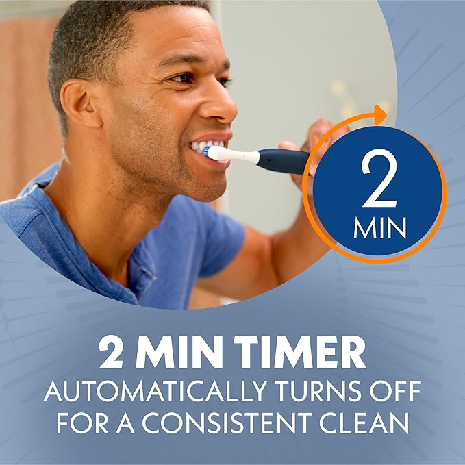 Spinbrush Smart Clean Battery Powered Electric Toothbrush for Adults with Dual Action Head, Pacer & Timer, Midnight Blue, Soft Bristles, 1 Count