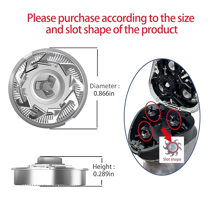 Replacement heads for electric shavers,Waterproof Replacement Blades for Mens Shaver,3-Pack