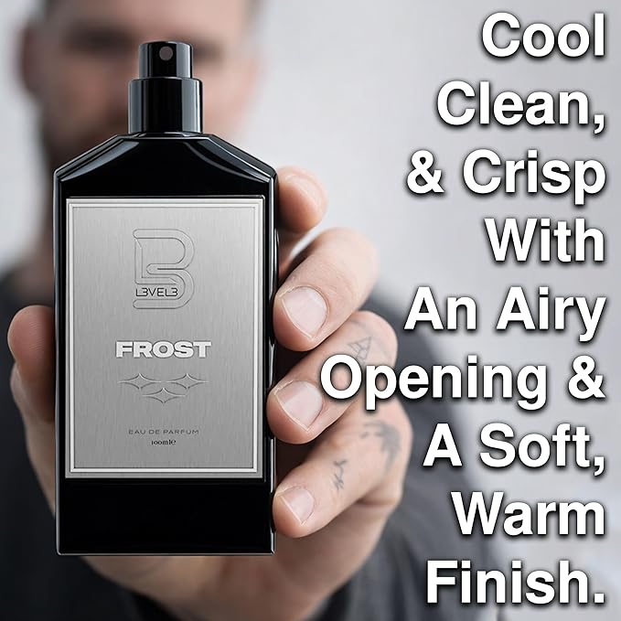 L3 Level 3 Eau de Parfum Cologne for Men - Long Lasting EDP - Juniper, Frozen, Pine Notes - 3.38 fl oz (Frost)