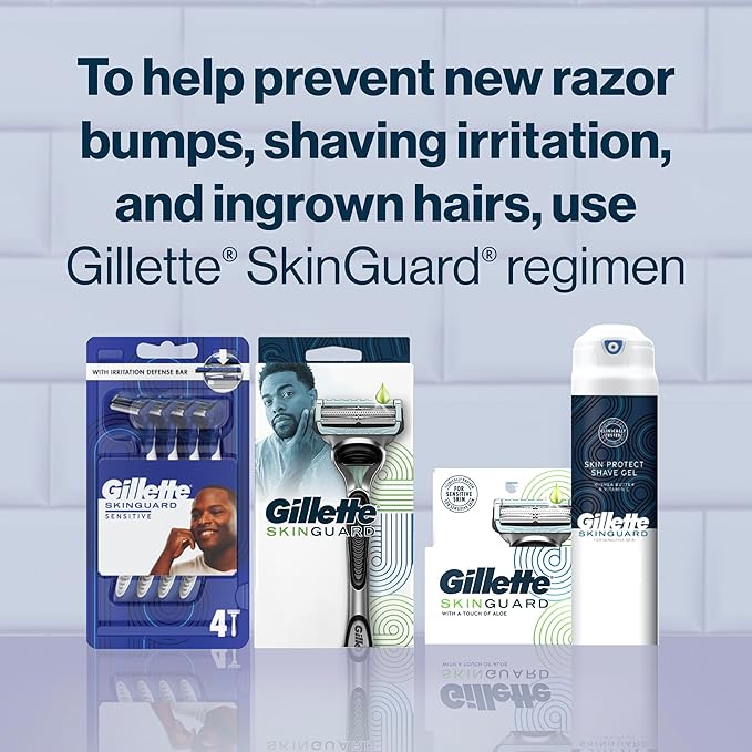 Gillette SkinGuard Shave Gel for Men, 7 oz Skin Protect Shave Gel with Shea Butter and Vitamin E